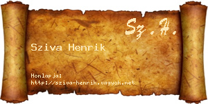 Sziva Henrik névjegykártya